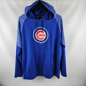 Fanatics Hoodie Mens 2XL Blue Chicago Cubs Sweatshirt Pockets